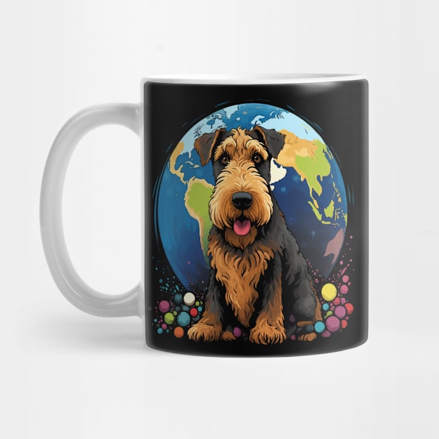 Airedale Terrier Earth Day by JH Mart